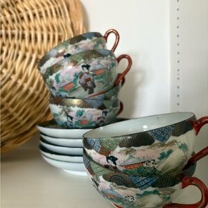 Vintage Antique Japanese hand painted set